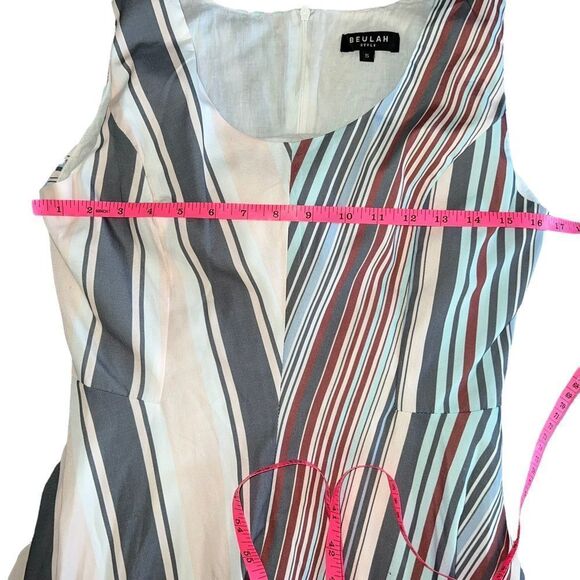 Beulah Striped Maxi Fit & Flare Swing Dress Size Small - Picture 7 of 9